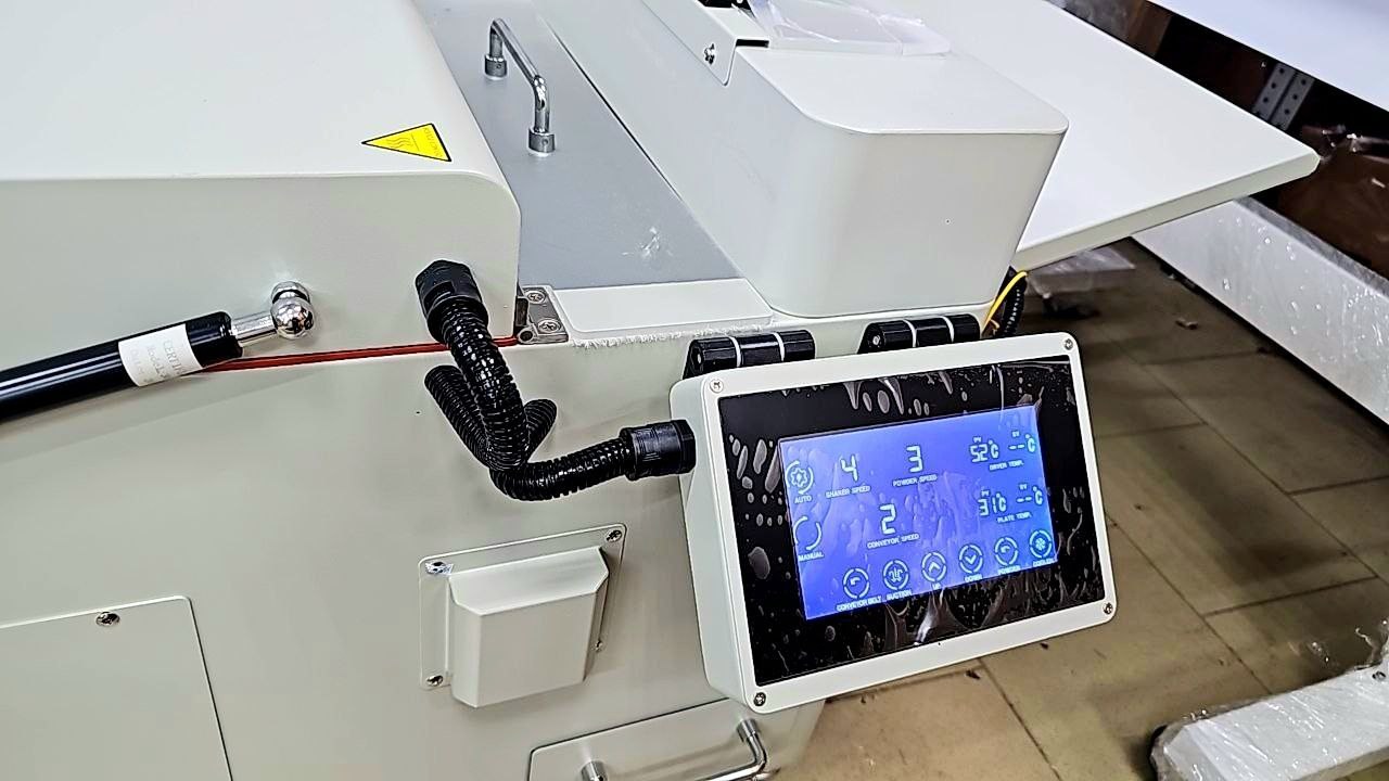 UV printer control screen and maintenance access
